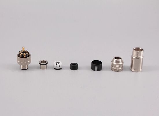 M12 Metal Shield connector internet profinet cable plug base 4pin 5pin 8pin 12pin waterproof