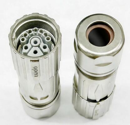 7-core M23 Servo Motor Connector with Silver Contact Plating for Wide Operating Temperature
