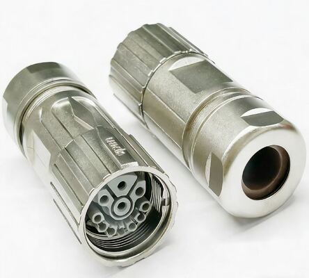 7-core M23 Servo Motor Connector with Silver Contact Plating for Wide Operating Temperature