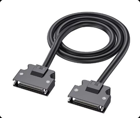 SCSI 50-pin shielded data cable for servo motor connection with 1000V rating