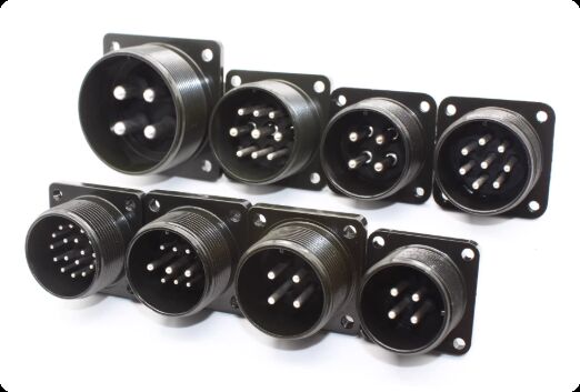 4/9/17-pin Aviation Plug Servo Motor Connector with Silver/Gold Plated Pins and Crimp/Solder Termination