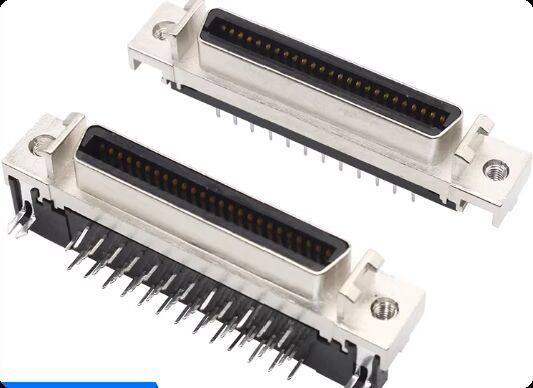 MDR SCSI 1000V Voltage Rating Servo Motor Connector with Right Angle and Straight Pin and Silver Gold Plated Contacts