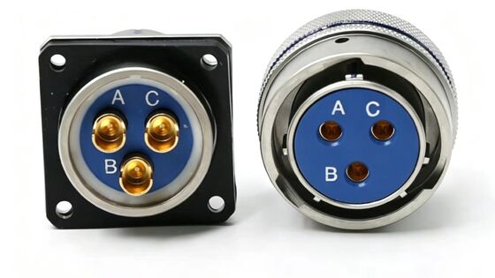 K Series 3-Core Servo Motor Connector with 1000V Voltage Rating for Industrial Automation and 18-24 AWG Wire Gauge