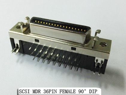 Scsi Mdr 68 καρφίτσα 36 θηλυκοί ηλεκτρικοί συνδετήρες καρφιτσών 90 εμβύθιση βαθμού